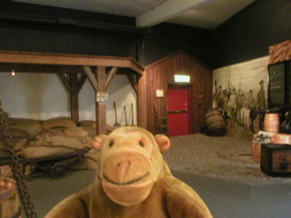 Mr Monkey in a recreated old dockside