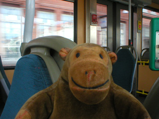 Mr Monkey on the number six tram to Kortedala