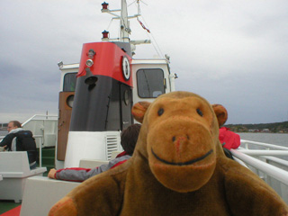 Mr Monkey wandering around the ferry
