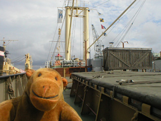 Mr Monkey looking towards the bow of the Fryken