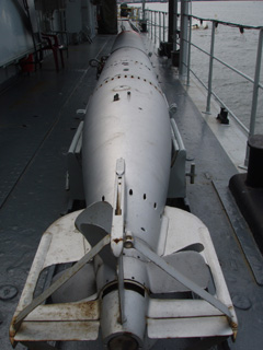 A torpedo on a trolley