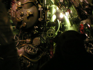 Mr Monkey examining the torpedo tubes