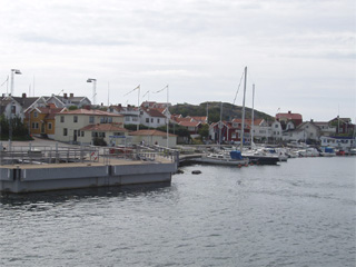 Tången harbour from the back of the ferry