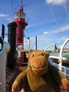 Mr Monkey on the deck of the lightship