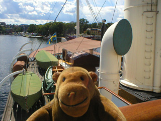 Mr Monkey looking down on the main deck