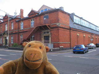 Mr Monkey outside the Milton Road baths