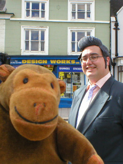 Mr Monkey with Mr Adrian Lush, the TV personality