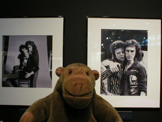 Mr Monkey with pictures of Mick Rock with Bowie and Lou Reed