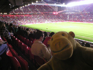 Mr Monkey looking at the United fans