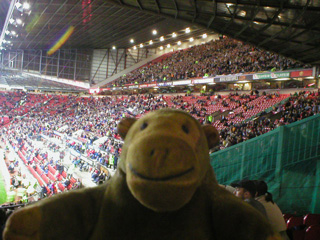 Mr Monkey looking towards the East Stand