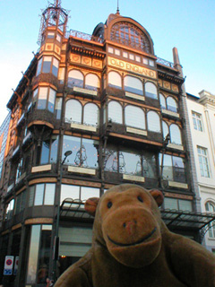 Mr Monkey in front of the Museum of Musical Instruments