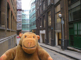 Mr Monkey scampering down Saffron Hill