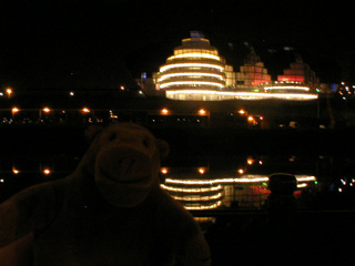 Mr Monkey looking across the Tyne at the Sage Centre