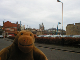 Mr Monkey looking at Nybrokajen from the Strandvägen