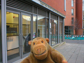 Mr Monkey outside the Castlefield Gallery