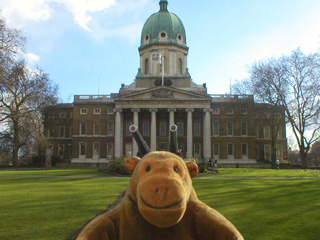 Mr Monkey outside the Imperial War Museum