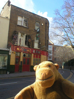 Mr Monkey across the road from the Three Kings