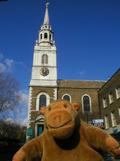 Mr Monkey outside St. James Clerkenwell