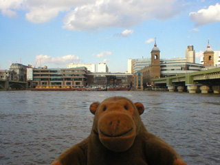 Mr Monkey looking across the Thames