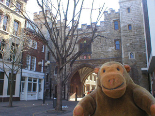 Mr Monkey looking at St. John's Gate