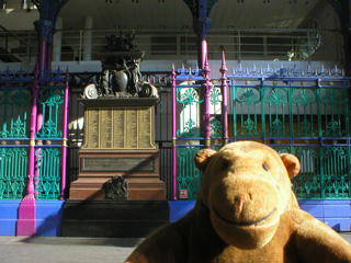 Mr Monkey looking at the Smithfields war memorial