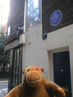 Mr Monkey outside Betjeman's house