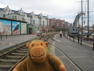 Mr Monkey walking towards the Fairbairn crane