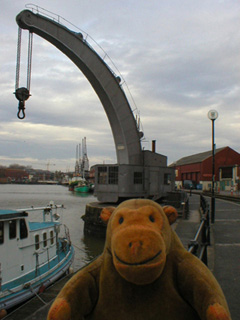 Mr Monkey looking the Fairbairn steam crane