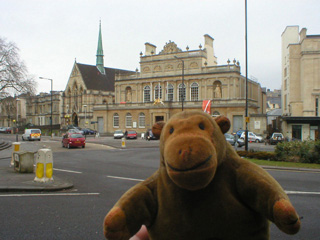 Mr Monkey looking at the Royal West of England Academy gallery