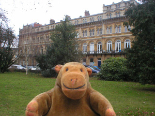 Mr Monkey walking through Victoria Square