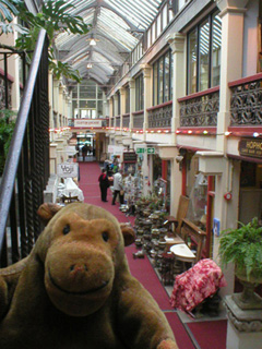 Mr Monkey inside Clifton Arcade