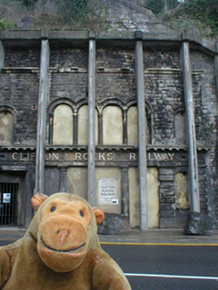 Mr Monkey looking towards the bottom of the Clifton Rocks Railway