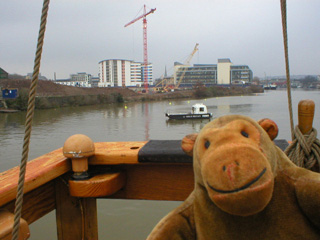 Mr Monkey spotting a ferry from the Matthew