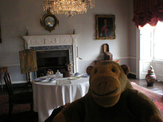 Mr Monkey looking at the Breakfast Parlour