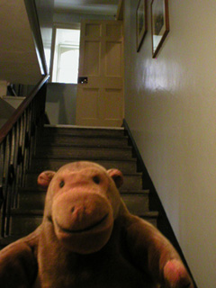 Mr Monkey scampering downstairs to the kitchens