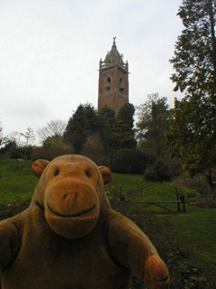 Mr Monkey walking away from Cabot Tower