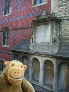 Mr Monkey beside the Chapel of the Three Kings