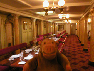 Mr Monkey in the First Class Dining Saloon