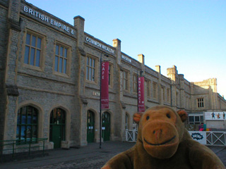 Mr Monkey outside the Empire and Commonwealth museum