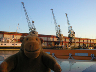 Mr Monkey looking at the Bristol Industrial Museum