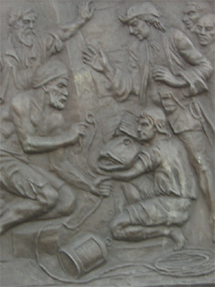 The panel showing a dolphin saving Colston's ship
