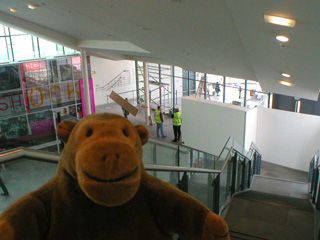 Mr Monkey watching building work at Urbis