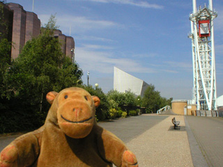 Mr Monkey looking looking towards the Imperial War Museum North