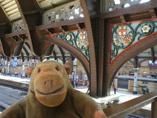 Mr Monkey examining railway heraldry