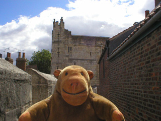 Mr Monkey looking towards Monk Bar
