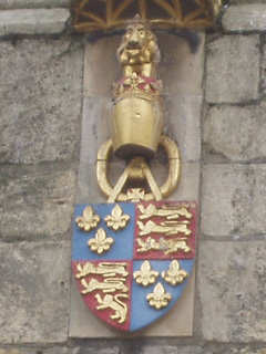 A gilded helmet and shield