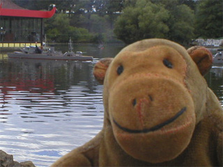 Mr Monkey looking at the crew of one of the ships