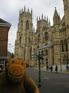 Mr Monkey looking at the south side of York Minster