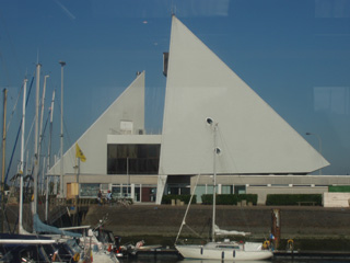 The yacht-like building of the yacht club
