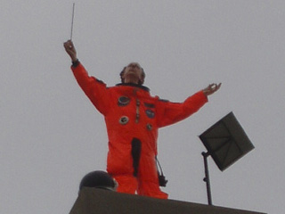 An astronaut conducting the sea